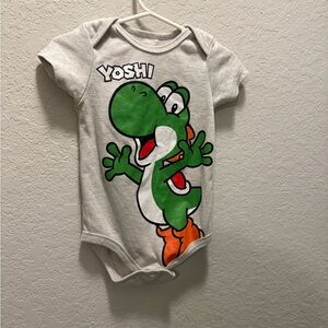 Nintendo Yoshi Onesie  - Gray, Green, and Orange Size 8 months